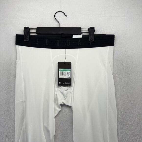 Jordan Compression Tights Men's XL White 3/4 Length Training Workout Jumpman NEW - Picture 2 of 11